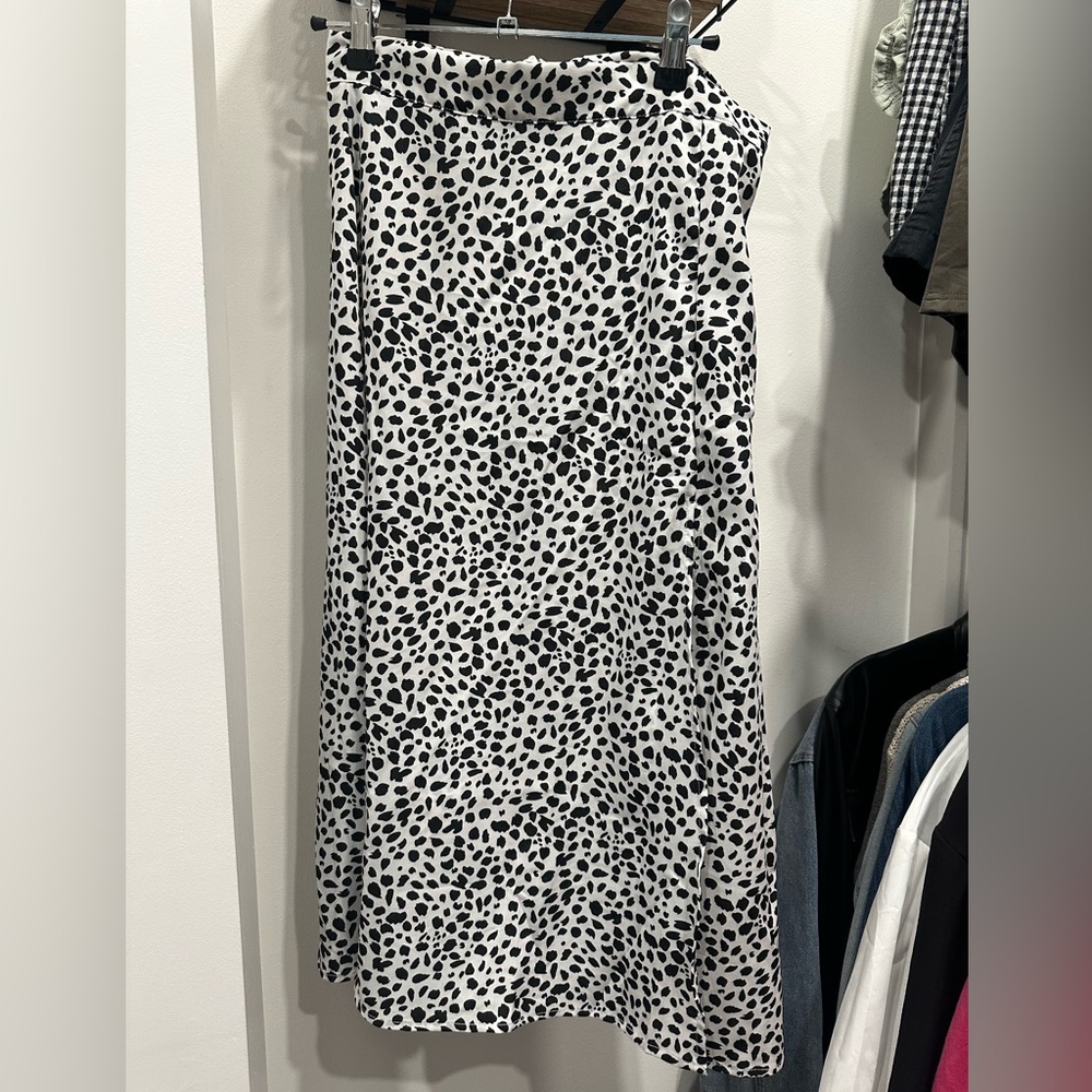 Amazon Women's Casual High Waist Boho Printed Side Split A-Line Midi Skirt